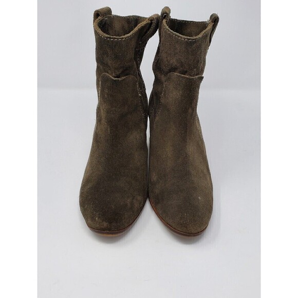 VINCE CAMUTO ARMY GREEN SUEDE ANKLE BOOTS BOOTIES WOMEN SIZE 7 UTILITY - Picture 2 of 11